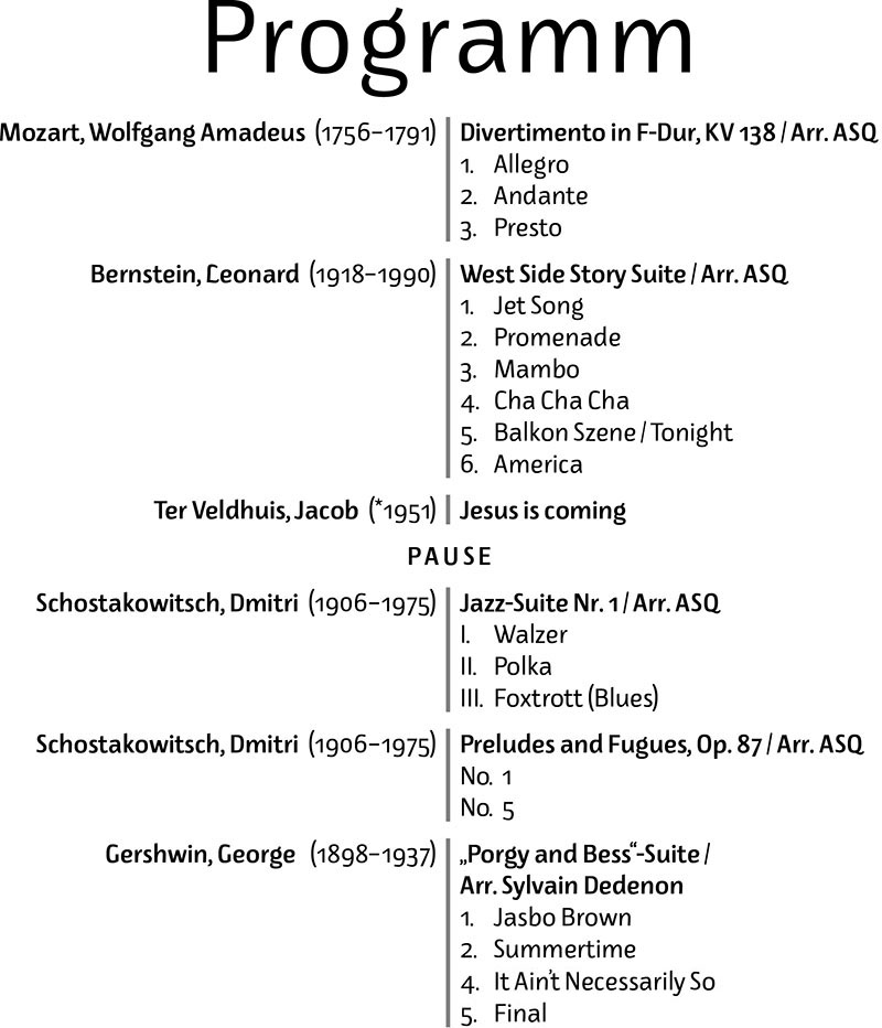 Arcis Saxophon Quartett Programm für die Homepage2